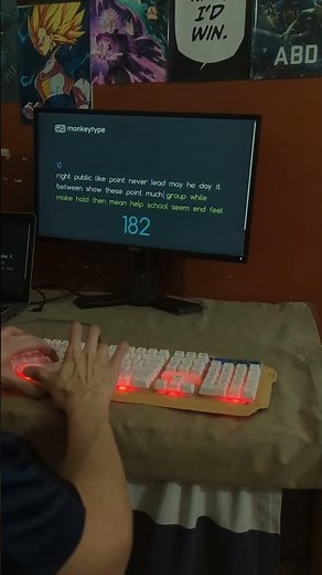 Typing 165 WPM for 15 seconds #monkeytype #typing