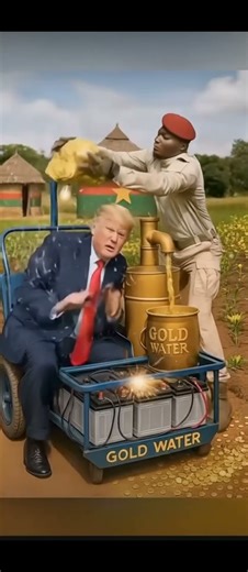Donald Trump sleeping on Solar Trolley and Ibrahim Traore Gold Water Funny 🤣 Burkina Faso Comedy Fun