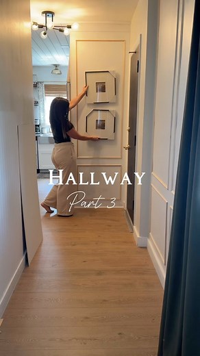 Hallway progress!!! Picture frame molding and beadboard ☑️ next up you’ll see what I’m doing with the beadboard wall and let me tell you how CUTE it is!! Such an easy DIY I can’t wait to show you!! | megankhome