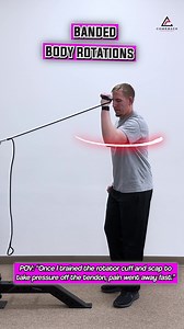 Problem if weak/ignored: When the rotator cuff and scapula aren’t doing their jobs, the bicep picks up the slack. That creates tendonitis, irritation, and chronic pain — especially in front-shoulder dominant positions. Why it matters: ⚙️ Biceps Are Stabilizers Too – They’re not built for the entire load 🛠️ Cuff Scap Weakness = Overuse Patterns 🔥 Targeted Control Offloads the Tendon How to fix it: 🔁 Banded Body Rotations – Improve full-chain shoulder control with integrated tension Summary lin