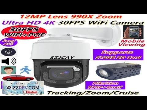 12MP 4K 30fps wiper Wireless Wifi IP Camera Outdoor Human Tracking High Speed