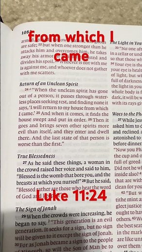 Return of an Unclean Spirit. Luke 11:24 #jesus #jesuschrist #bible #bibleverse