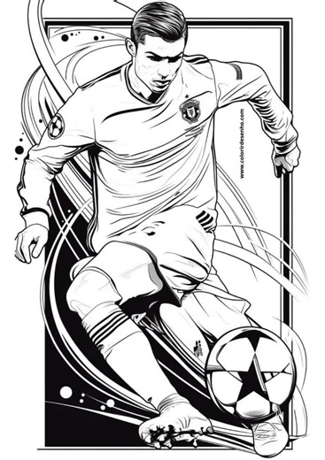 Cristiano Ronaldo Coloring Pages 19 #printable