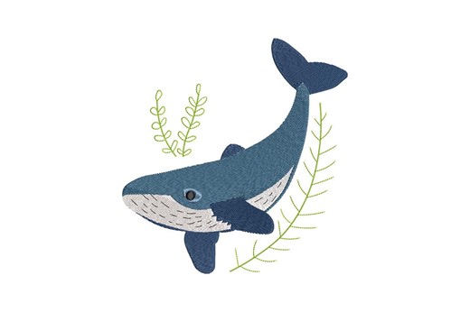 Blue Whale Machine Embroidery Design, Ocean Sea Life Animal Embroidery Pattern, Instant Download - Etsy