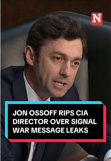 Senator Grills CIA Director Over Signal War Plans Chat Leak #Georgia Senator Jon Ossoff told #CIA Director John Ratcliffe that officials accidentally including a high-profile journalist in a group chat in which they discussed sensitive U.S. military plans for strikes in Yemen earlier this month is