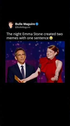 The night Emma Stone created two memes with one sentence 😭