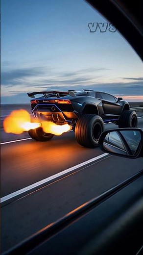🚙 Lamborghini Monster Truck with Fire Exhaust! 🔥