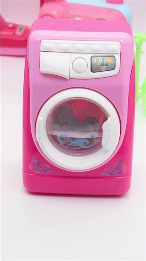 Unbelievable ASMR Freeze-dried Jujube Sounds From Pink Washing Machine Kitchen Toys #asmr#kitchenset
