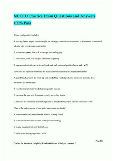 NCCCO Practice Exam Questions and Answers 100 Pass392 new video