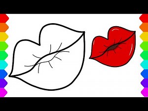 How to draw a kissing lip| Very easy drawing and Coloring for kids.