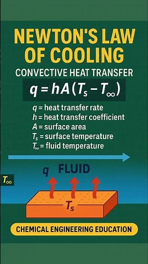 Newton's Law of Cooling - Convective Heat Transfer #heat #heattransfers #chemicalengineering#fluid