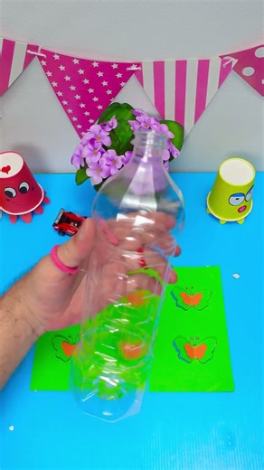 🎉 Ta-da! DIY BUTTERFLY LAMP That SHINES with COLOR & MAGIC! #shorts #fun