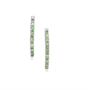 Tsavorite Garnet Earrings in Sterling Silver 7.89cts