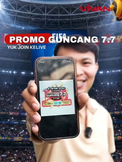 Siapa cepat, dia hemat! 🔥 Promo 7.7 di LIVE VIVAN lagi penuh kejutan! 🎉 Diskon hingga 50%, gratis ongkir, dan voucher melimpah siap bikin checkout makin puas. 😎 Jangan cuma masuk LIVE, pulangnya bawa promo! 🛒✨ #promoguncang77 #vivan