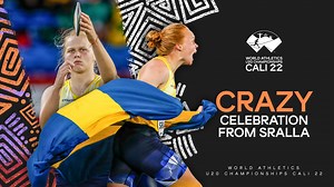 Next level throw ✔️ Next level celebration ✔️ Emma Sralla 🇸🇪 is the world U20 discus champion with 56.15m! #WorldAthleticsU20 | World Athletics