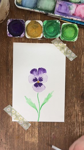 Easy Watercolor Violet Tutorial for Beginners