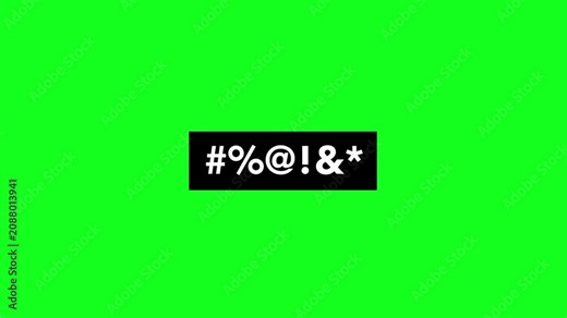speak censored animation on green screen, Swearing messages, censored swear words animation, Censored Angry On Green Screen 4K