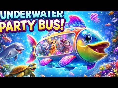 Underwater Fish Party Bus Adventure 🐠 | 4D Cartoon Animation