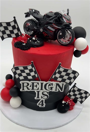 Creative Motorcycle Cake for Reign's 4th Birthday
