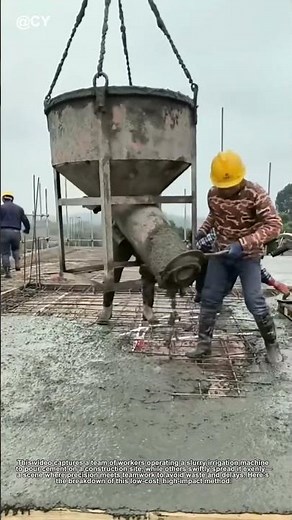 "Brilliant Cement Pouring Hack! Watch How Workers Master Mud Flow 🌊👷"