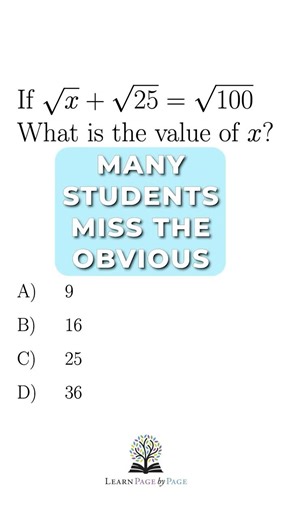 Simple Square Root Many Miss | SAT | GCSE #maths #algebra