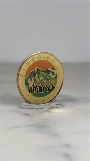 Pikes Peak Colorado Pin: Gold Enamel Finish - Scenic Souvenir Accessory - Etsy