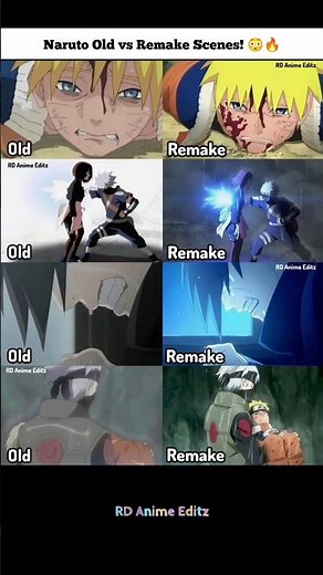 Naruto Old vs Remake Scenes! 😳🔥 #anime #animeedit #naruto #kakashi #itachi #sasuke #memes