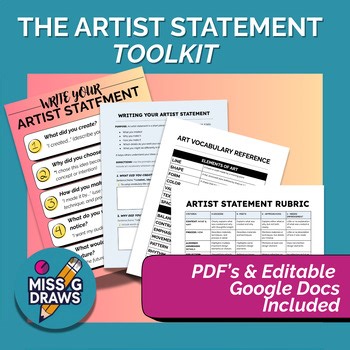 Complete Artist Statement Toolkit – Posters, Templates, Rubrics, & Vocabulary