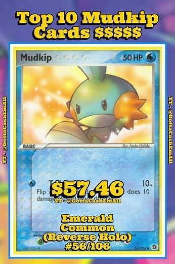 Top 10 RAREST & Most Expensive Mudkip Pokémon Cards! 💧💎 #pokemon #top10 #tcg #pokémon #pokemontcg
