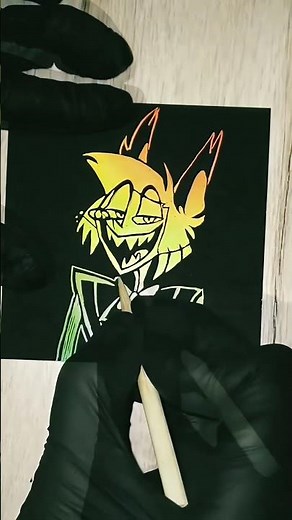 Drawing Alastor from The Hazbin Hotel - Speed Drawing. Аластор из Отеля Хазбин, скретчинг