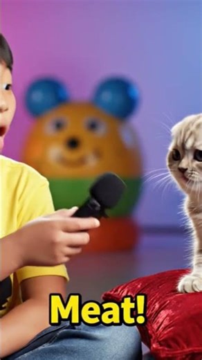 Funny Cat Interview 😂 What Does This Kitten Eat?" #cat #matercat