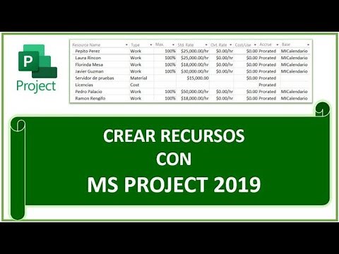 Tutorial Microsoft Project 2019 Parte 4 - Recursos