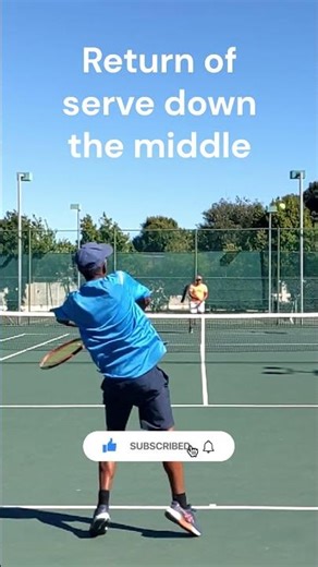 Return of serve down the middle