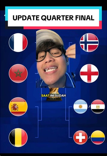 UPDATE QUARTER FINAL!! 6 Negara sudah dipastikan LOLOS ke Quarter Final Piala Dunia 2026. KOMENTARNYA? JANGAN LUPA FOLLOW 🙌🏻 #fifaworldcup #worldcup #quarterfinals #pialadunia2026 #SerunyaBola