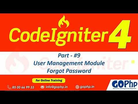 #43 Forgot Password | User Management Module | CodeIgniter 4 Tutorials