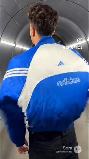Adidas Windbreaker jacket inflated in wind tunnel