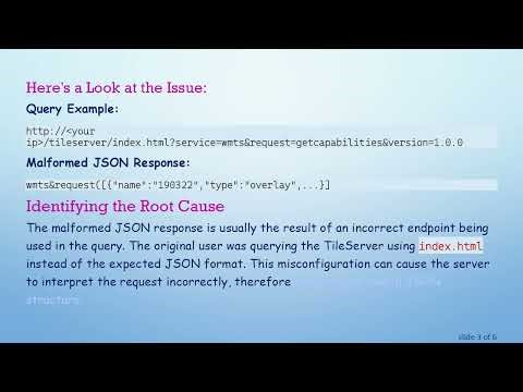 Resolving Malformed JSON Errors in TileServer GetCapabilities Queries