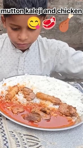 Spicy Mutton Kaleji & Chicken Challenge 🍗🔥 | Viral Food ASMR Eating Short