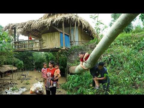 Ngoan's fear - witnessing the big storm pass by - Cooking with her two children.