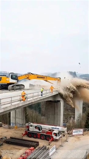 Excavator boom suddenly breaks, causing accident - the scene is shocking. #automobile #bamboo1