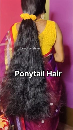 শাড়িতেই নারী ❤️ লম্বা খোলা চুলে আসল সৌন্দর্য ✨#longhair #hairgoals