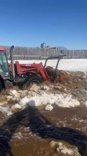 Spring run off 2023 #flow #water #tractor #spring #fyp #halfthatiscowpiss