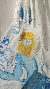 Hand painted sea theme Sharee-Panjabi  | Tamanna's Art | Facebook