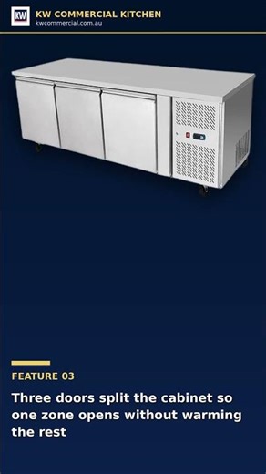Commercial Underbench Freezer Table | 1795mm Three-Door Atosa | KW Australia