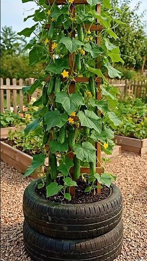 DIY Cucumber Tower | Grow Cucumbers Vertically in Small Space Garden