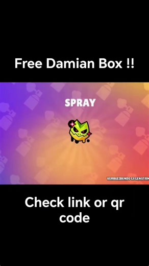 FREE Damian Box 🎁🔥 Check Link / QR Code! #brawlstars #shorts #supercell #loot #free #mobilegaming
