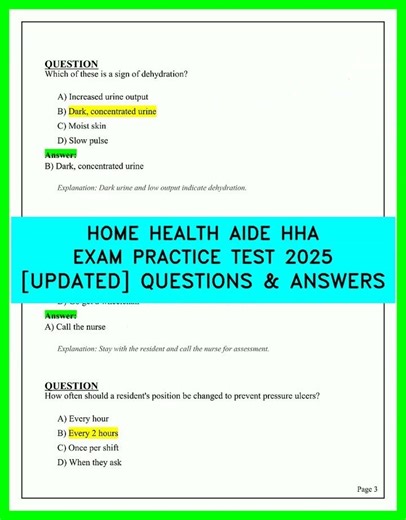 HHA Exam Practice Test 2026 🏥 Pass Your Home Health Aide Certification Today! ✅