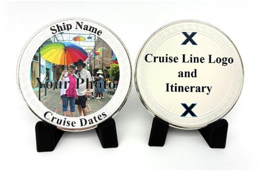 Custom Cruise Coin, Personalized Ship Keepsake, Travel Souvenir, Full Color Itinerary Coin - Etsy