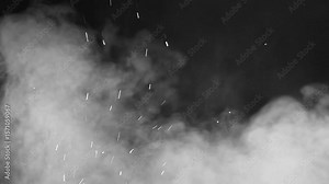 Black and white alpha matte of chaotic sparks and smoke, simulating welding, grinding, or a short circuit. Luma matte for adding high-energy particle effects to industrial or action scenes Stock Video