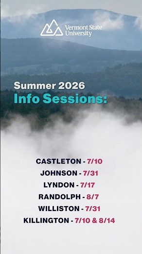 Summer Info Sessions at Vermont State University